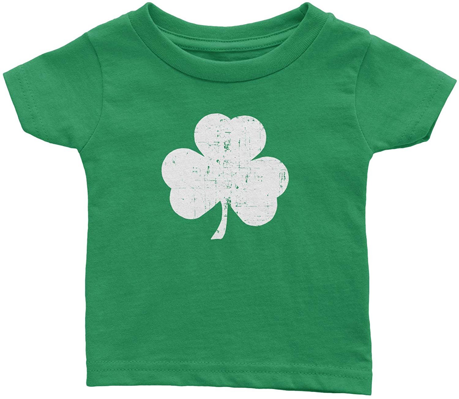 NYC Factory USA Screen Printed Distressed Shamrock Baby T-Shirt St Patricks Day Irish Infant Tee