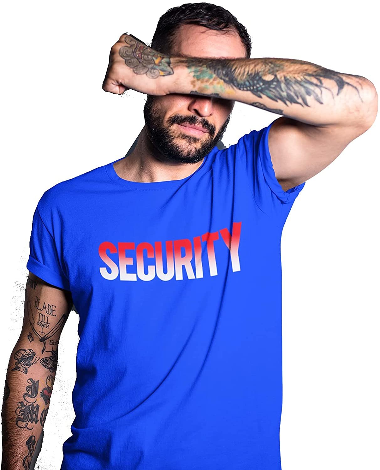 Security T-Shirt Front Back Print Men's Tee Staff Event Uniform Bouncer Screen Printed