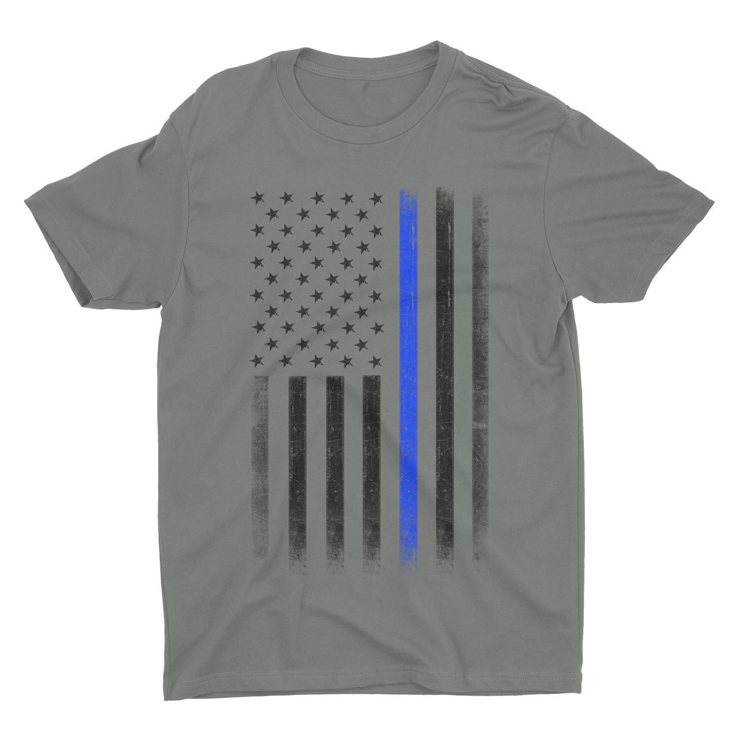 Premium Soft Ringspun USA Flag Blue Lives Matter Lightweight T-Shirt