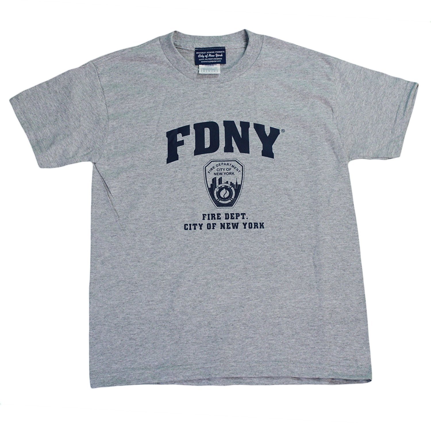 FDNY Kids T-Shirt Heather Gray Boys Youth Size Official Shirt