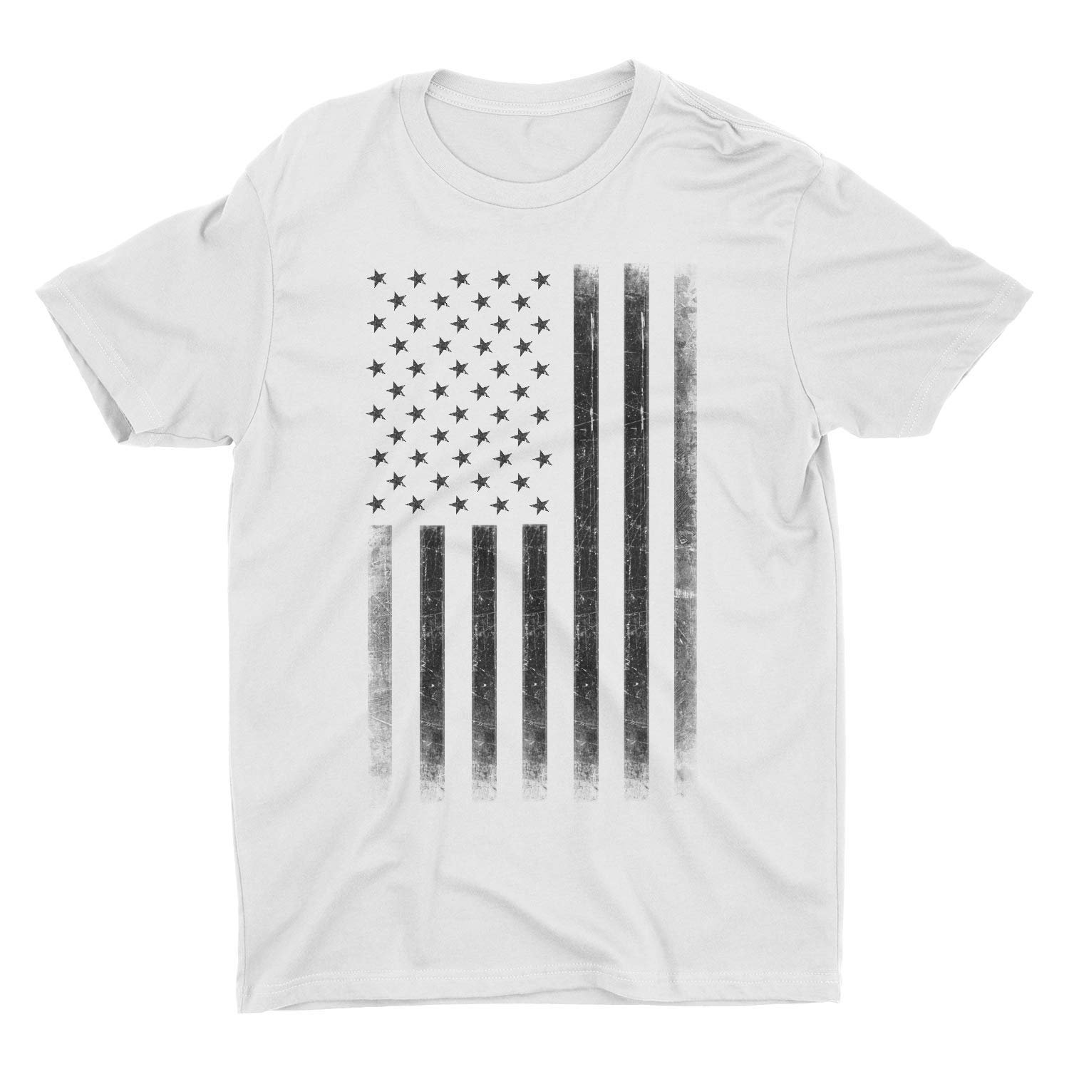 Men's USA Flag Tee Premium Soft Ring-Spun Retro Vintage T-Shirt