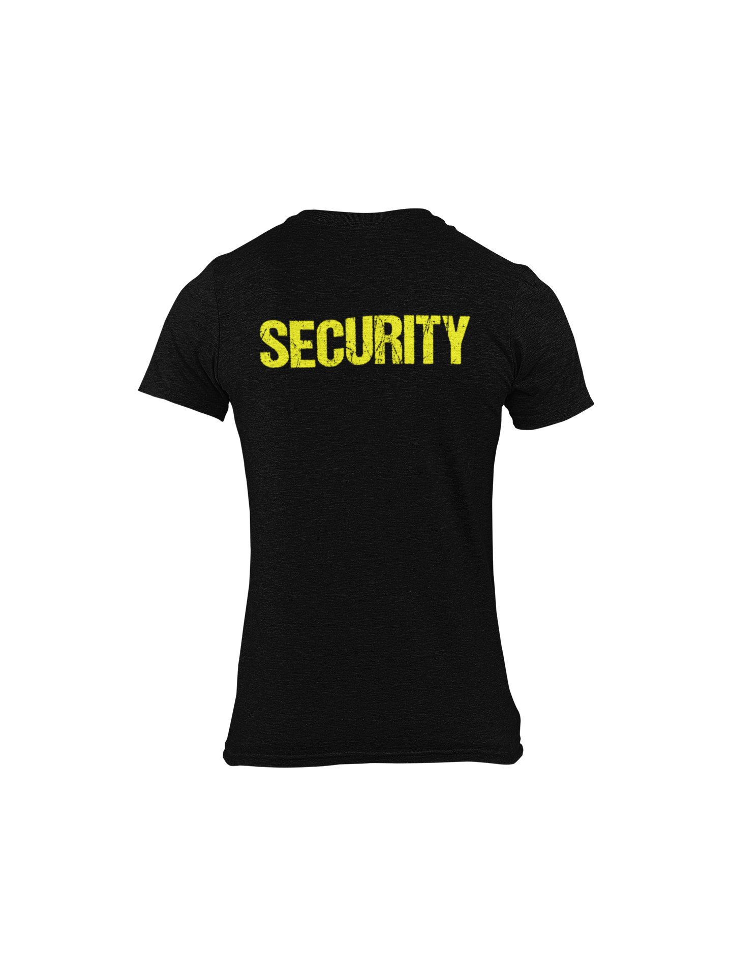 Men's Distressed Security Tee Front & Back Print (Black & Neon)