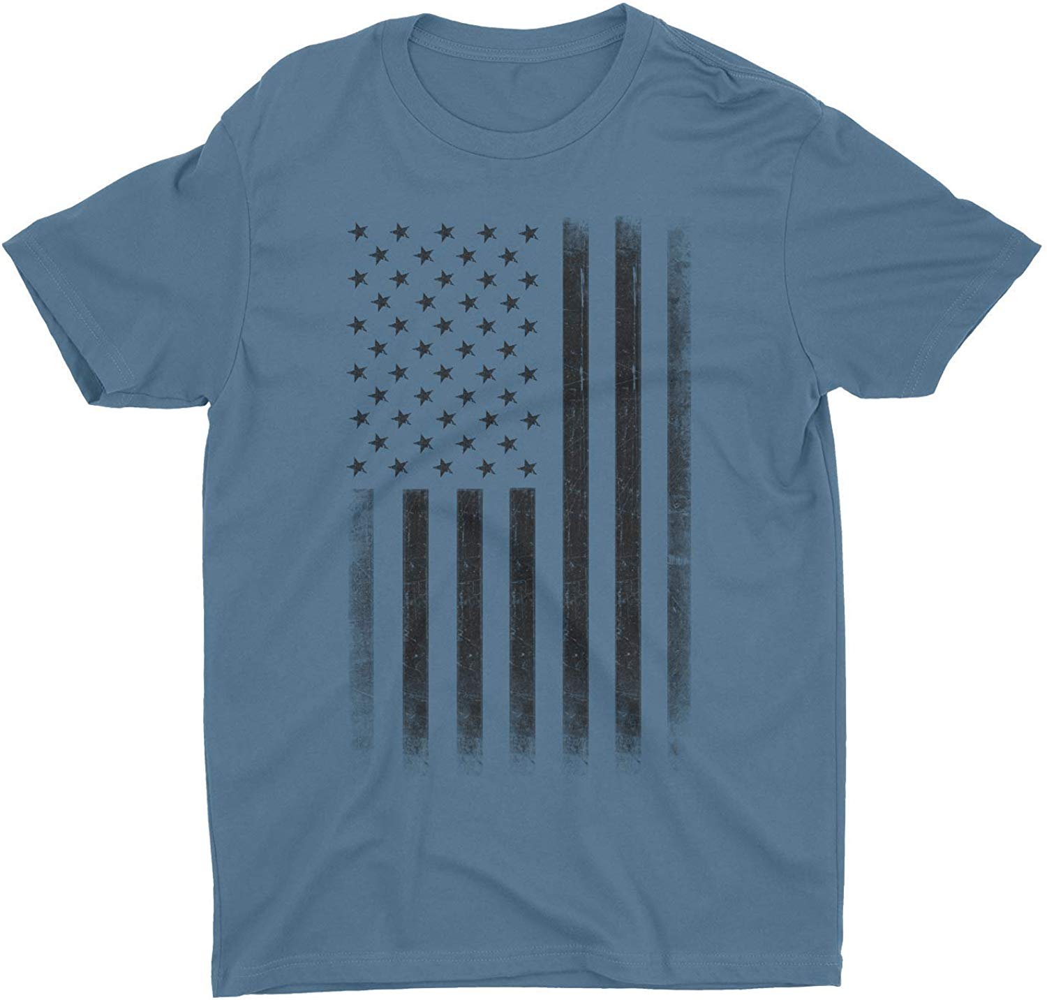 Men's USA Flag Tee Premium Soft Ring-Spun Retro Vintage T-Shirt