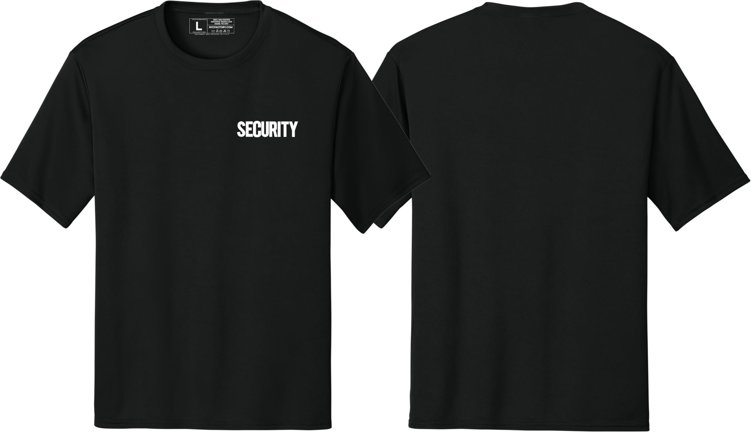 NYC FACTORY Men's Security T-Shirt (Front & Back, USA Flag Sleeve, White, XS) - Picture 13 of 27
