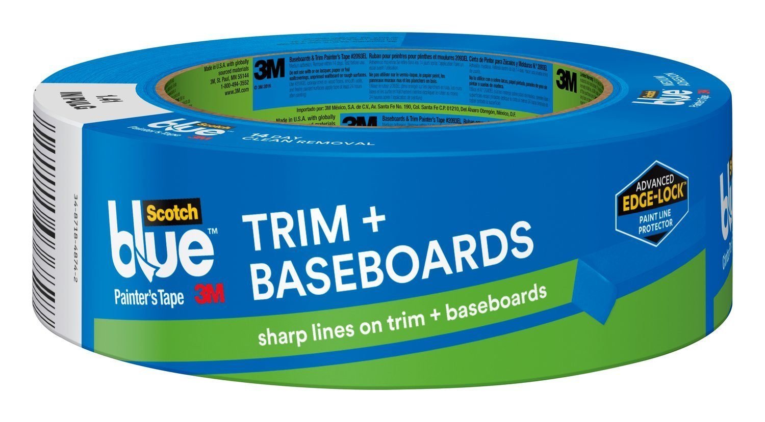 ScotchBlue TRIM + BASEBOARDS Painter's Tape, 1.88-Inch x 60-Yard, 1 Roll