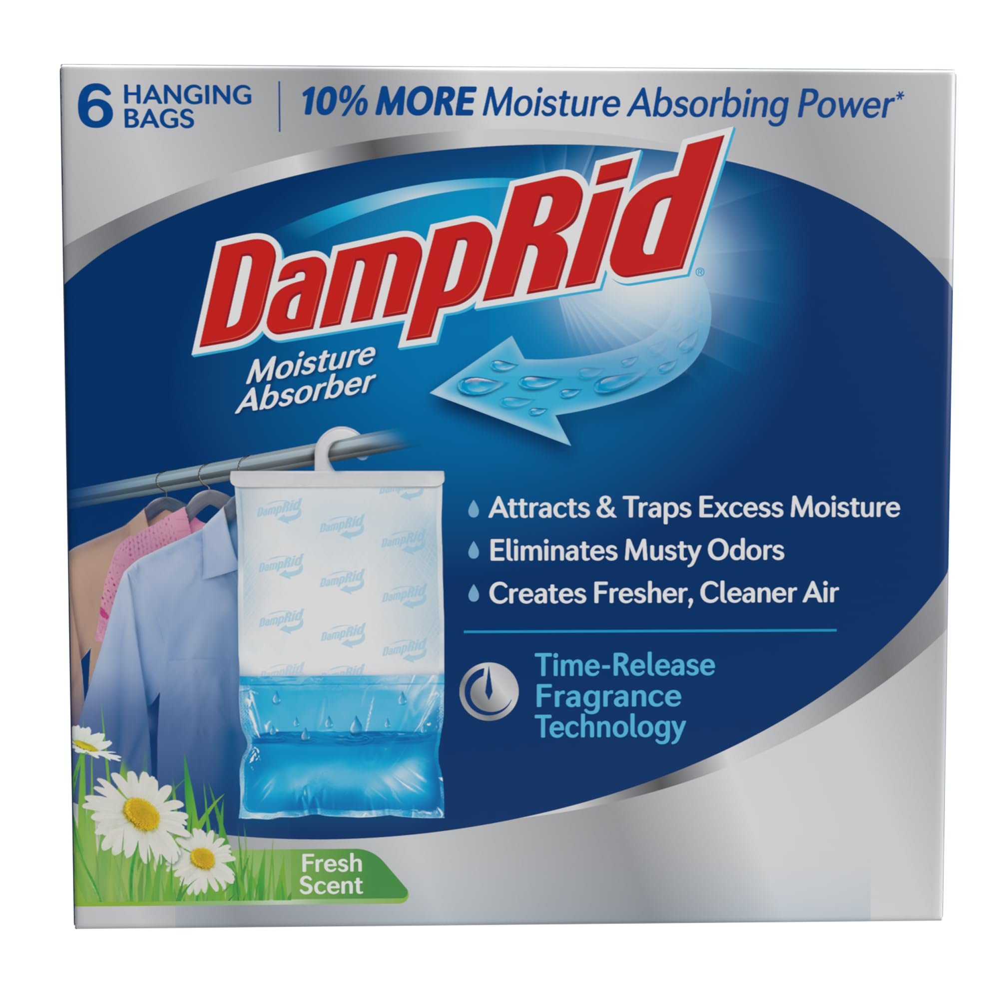 DampRid Hanging Moisture Absorber, 15.4 oz., 6 Pack – Eliminates Musty Odors…
