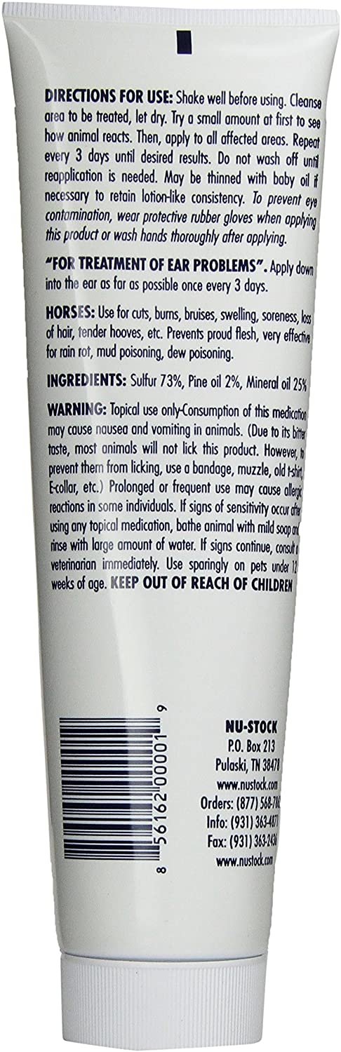 Nu-Stock Ointment Mange Rinworm Cuts Dogs & Horses 12-ounce for sale