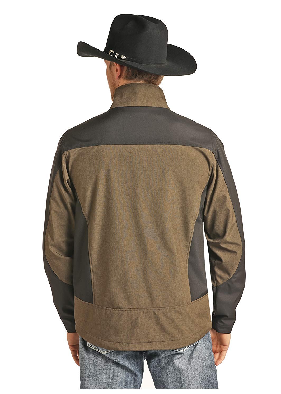 Powder River Outfitters Mens Long Sleeve Two-Tone Softshell Jacket, Brown | eBay