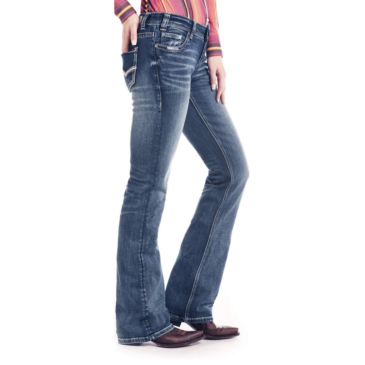 rock & roll cowgirl riding jeans