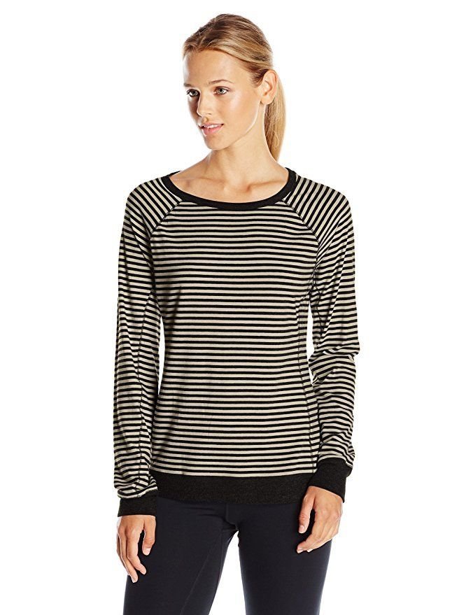 NWT Women s Calvin Klein Performance Tee Long Sleeve Striped Shirt