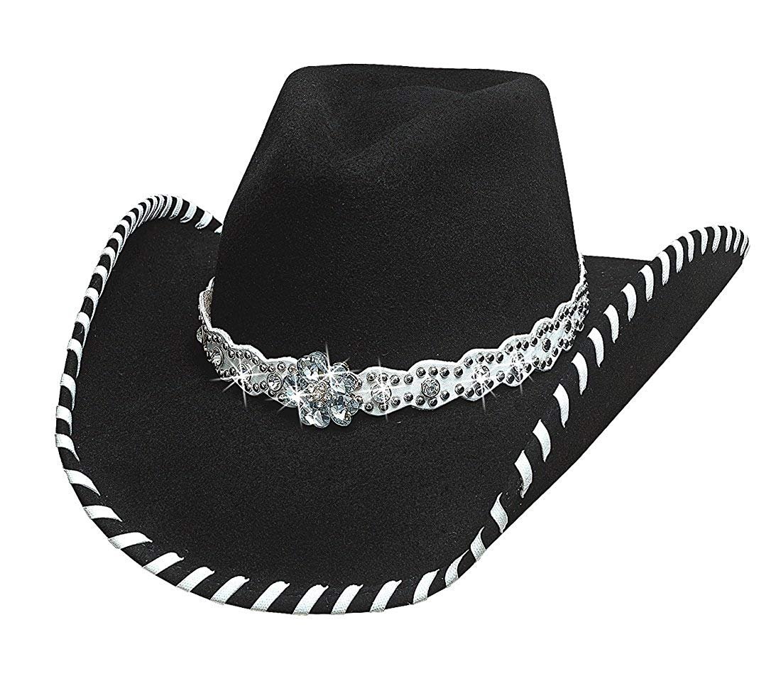 black felt cowboy hat women's