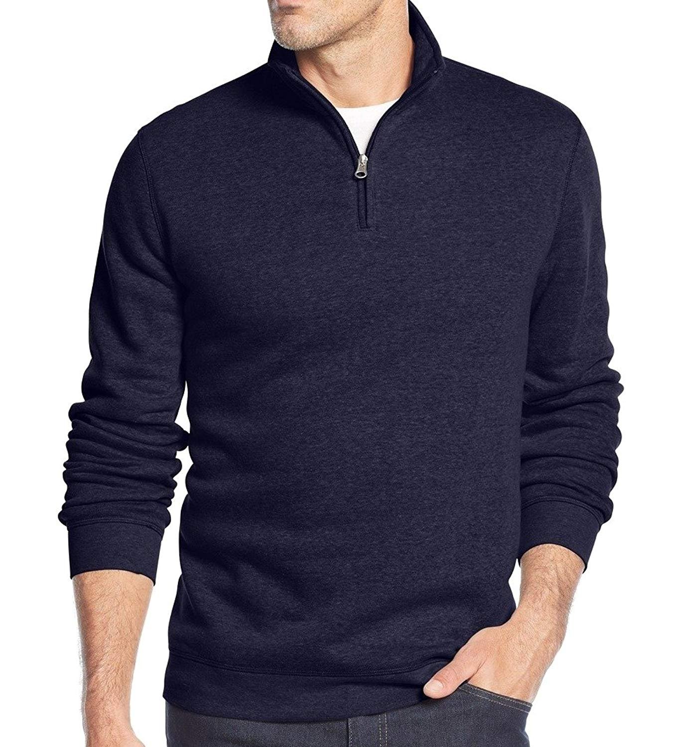 John Ashford Mens Quarter-Zip Sweatshirt, Navy, Small 636206352102 | eBay