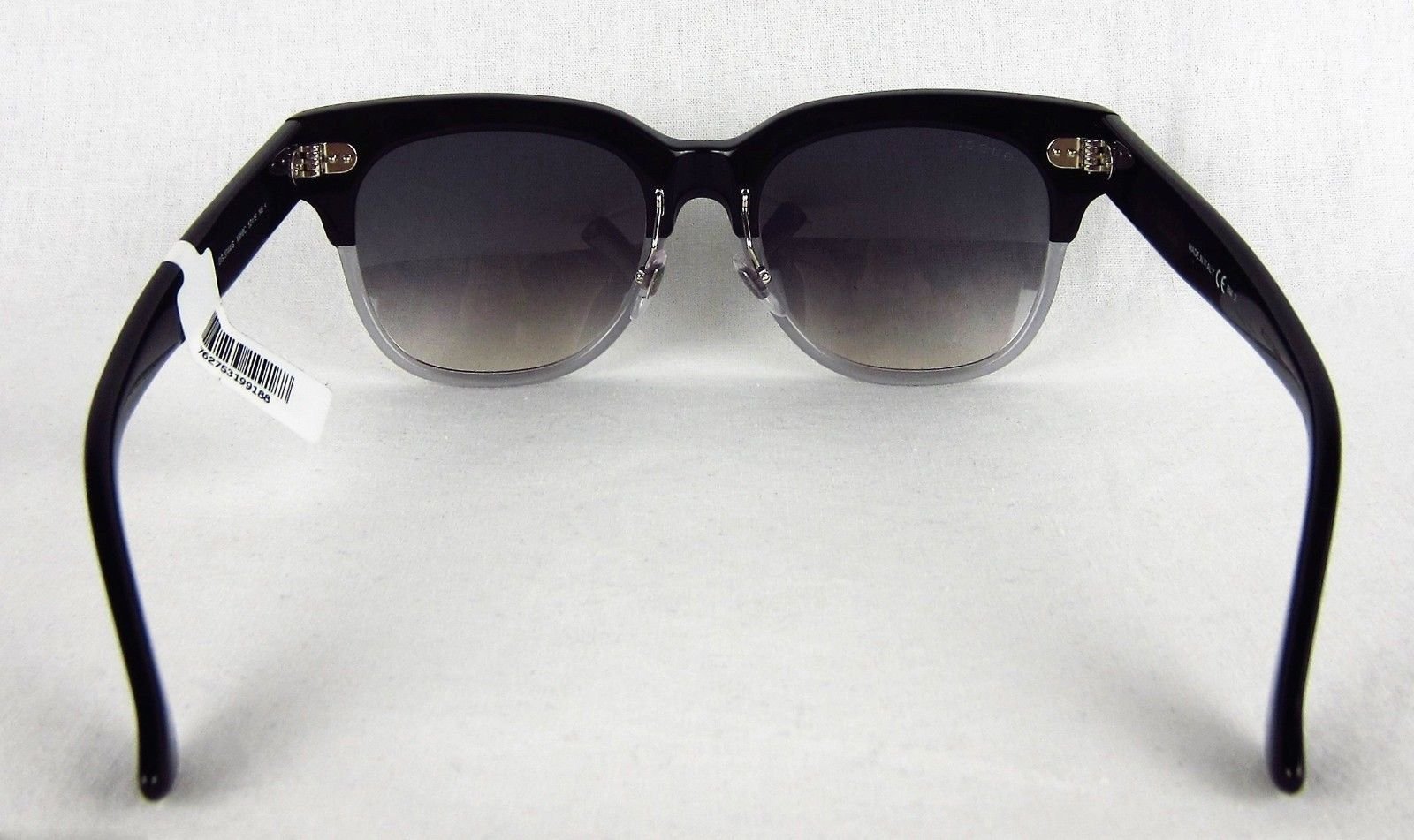 Gucci GG 3744/S Sunglasses Black Half Rim X9H9C Gray Gradient Two Tone ...