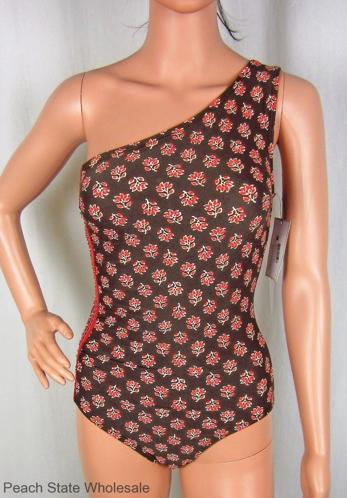 brown one piece swimsuit