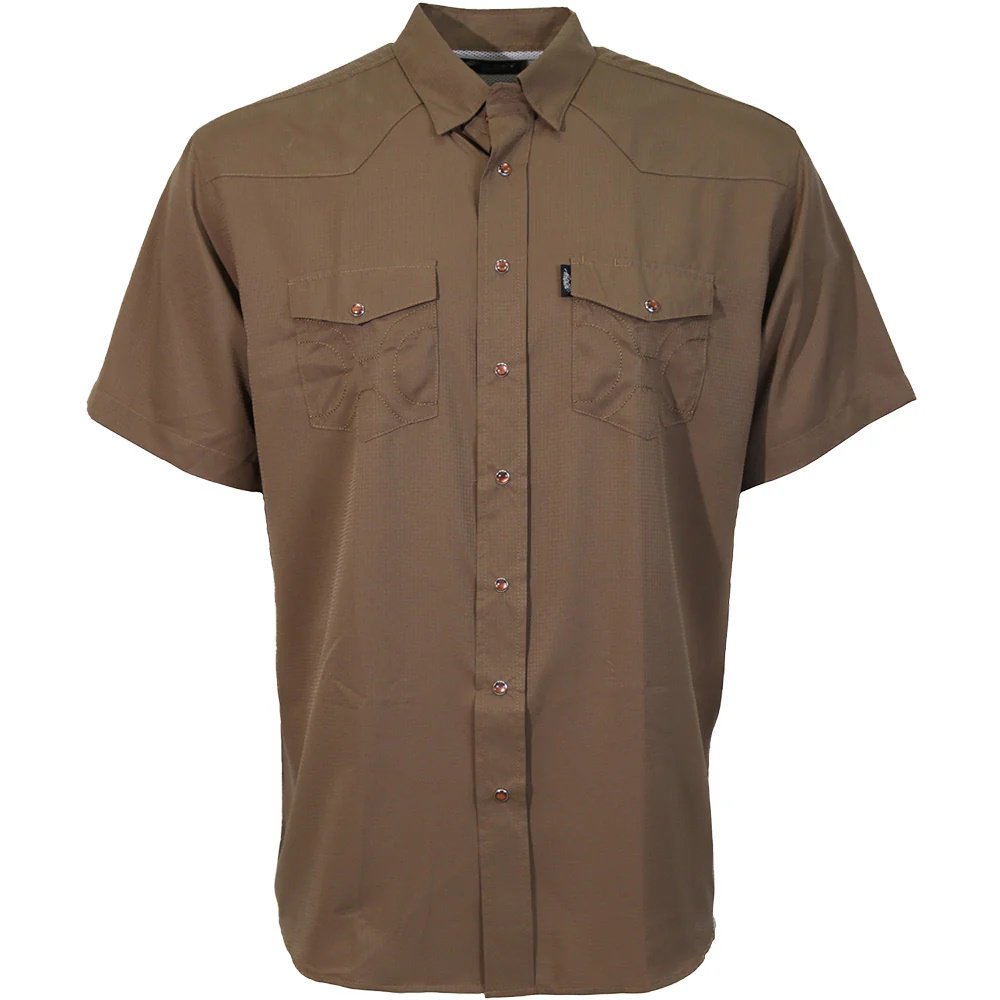HOOey Men’s Sol Short Sleeve Pearl Snap Shirt Western Performance Rodeo Shirt