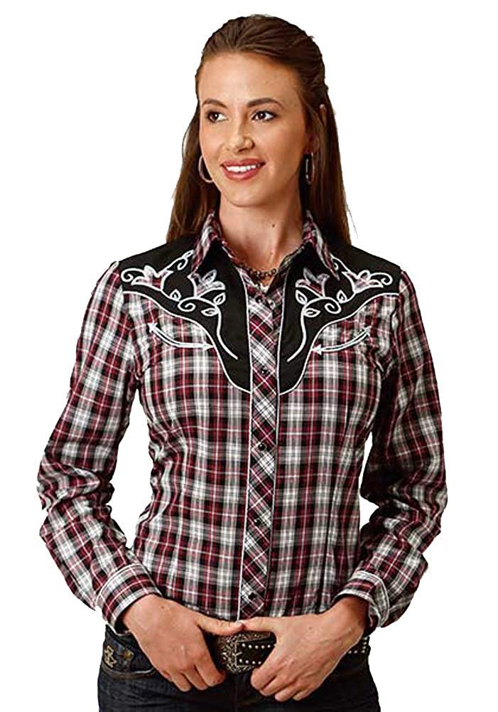 Roper Apparel Women's Long Sleeve Snap Shirt, Cranberry | eBay