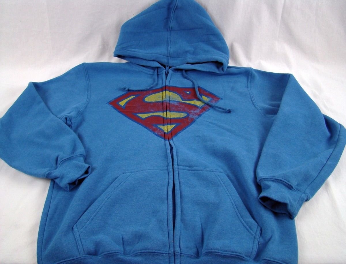 mens superman zip up hoodie