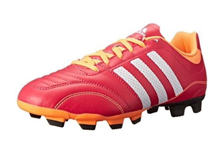 pink and white adidas soccer cleats