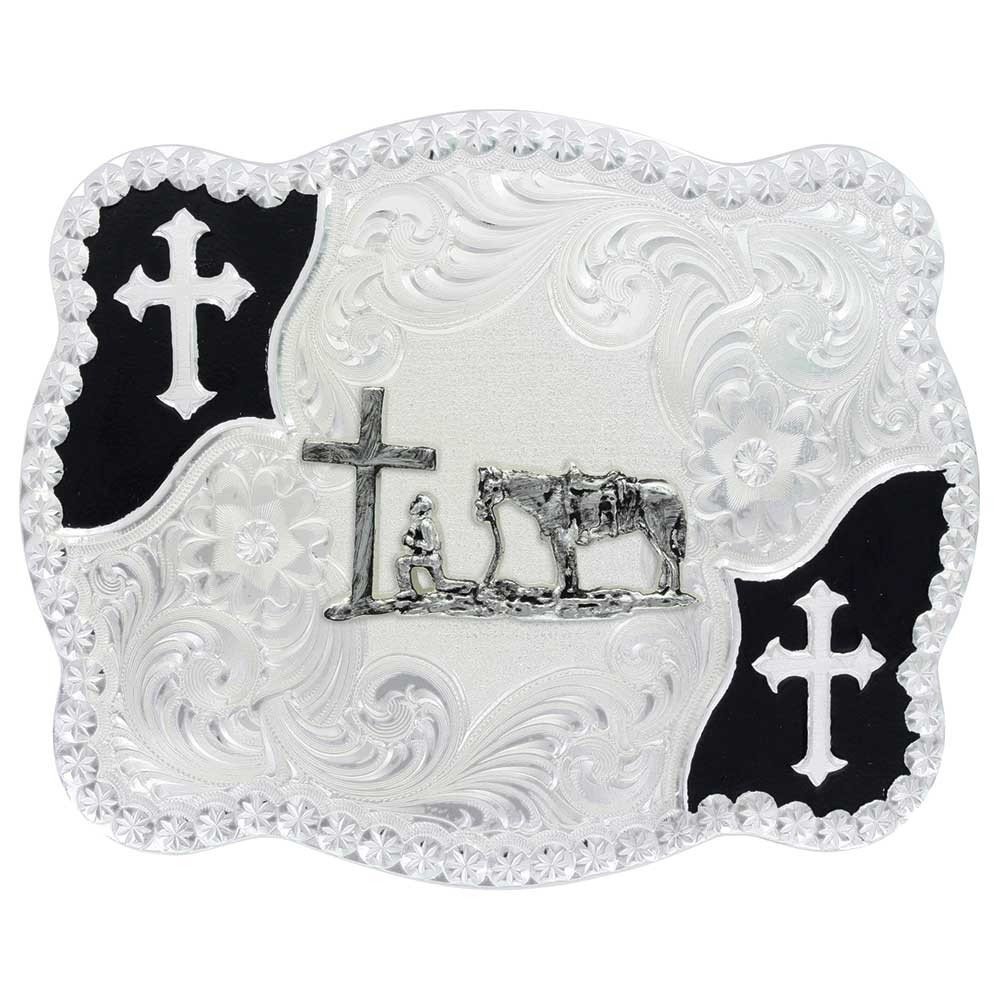 Montana Silversmiths Men&rsquo;s Cowboy And Crosses Buckle