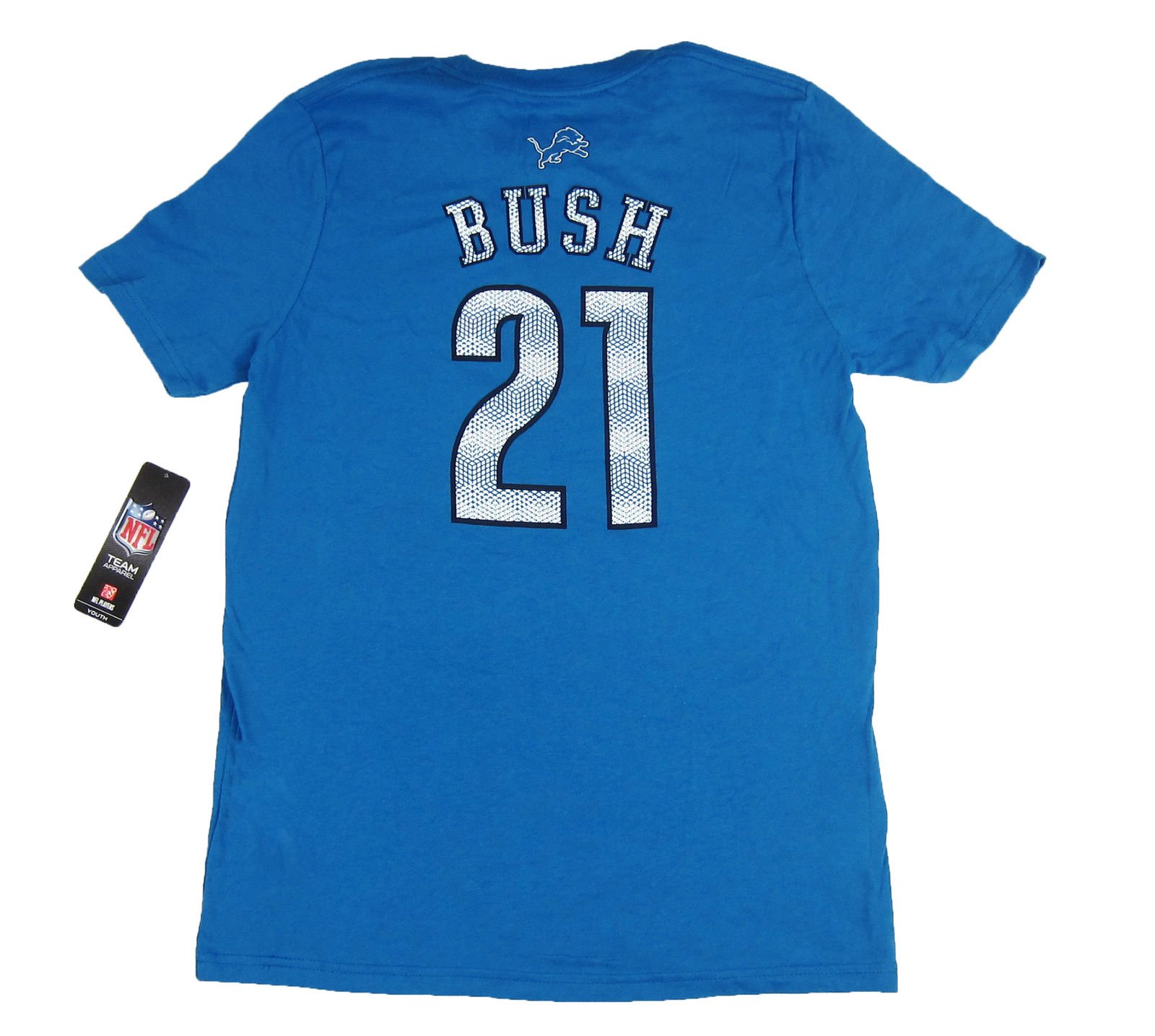 NFL Detroit Lions Number 21 Reggie Bush Blue Youth Tee Shirt Size XL-EG ...