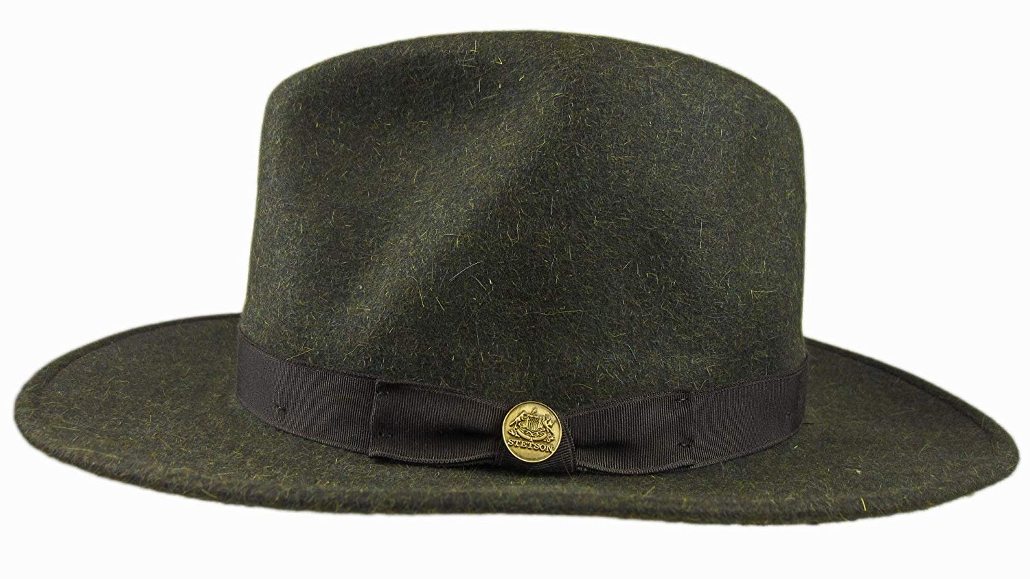 Stetson Premier Runabout Foldable Fedora Olive Large Oval 2 1/4 Brim