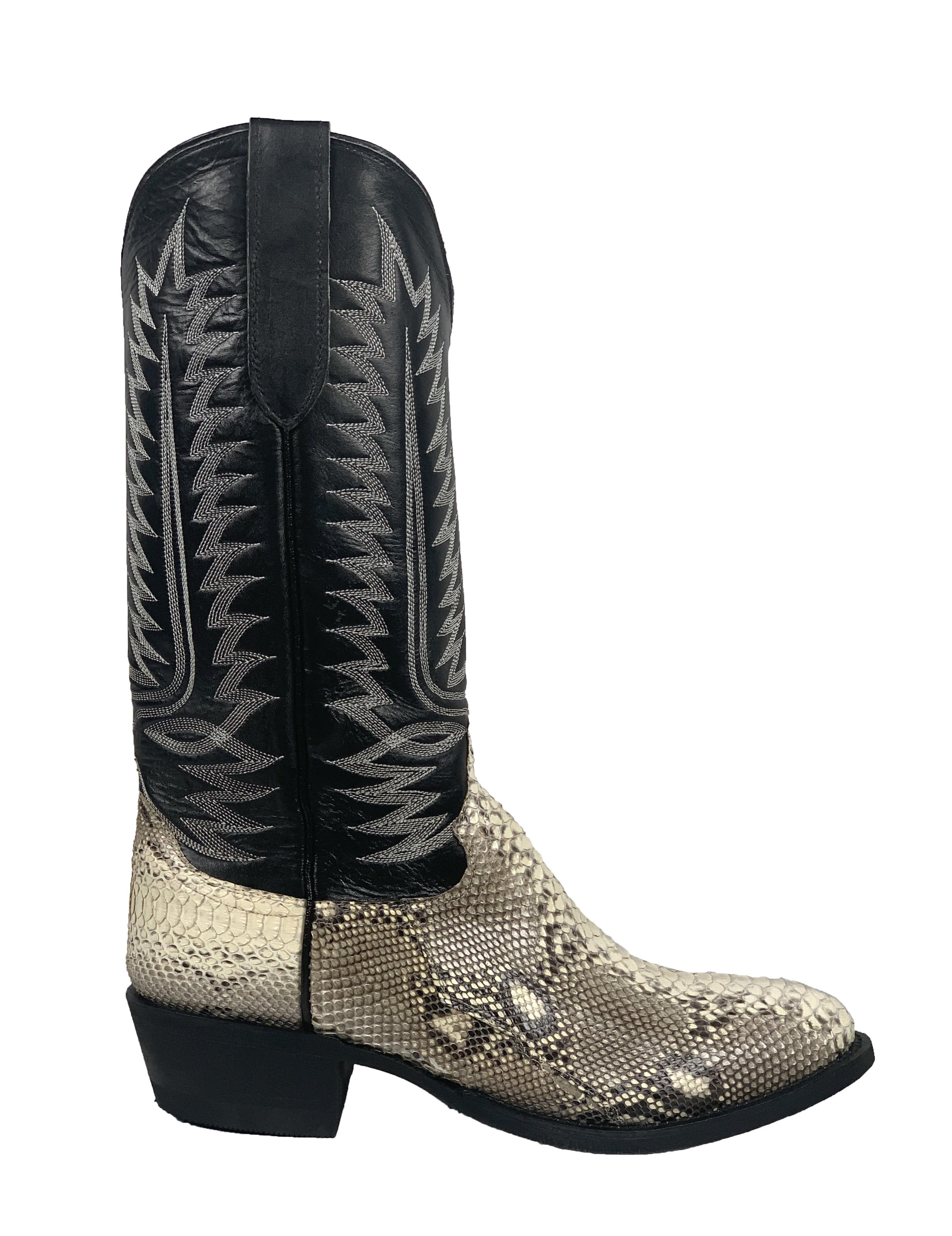 Cowtown Natural Python Round Toe Western Boots | eBay