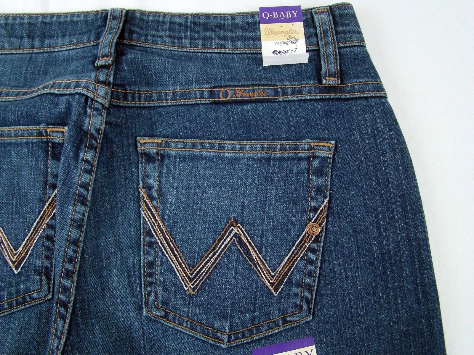 Womens Wrangler Q-Baby Mid Rise Boot Cut Tuff Buck Jeans WRQ20TB Choose Size