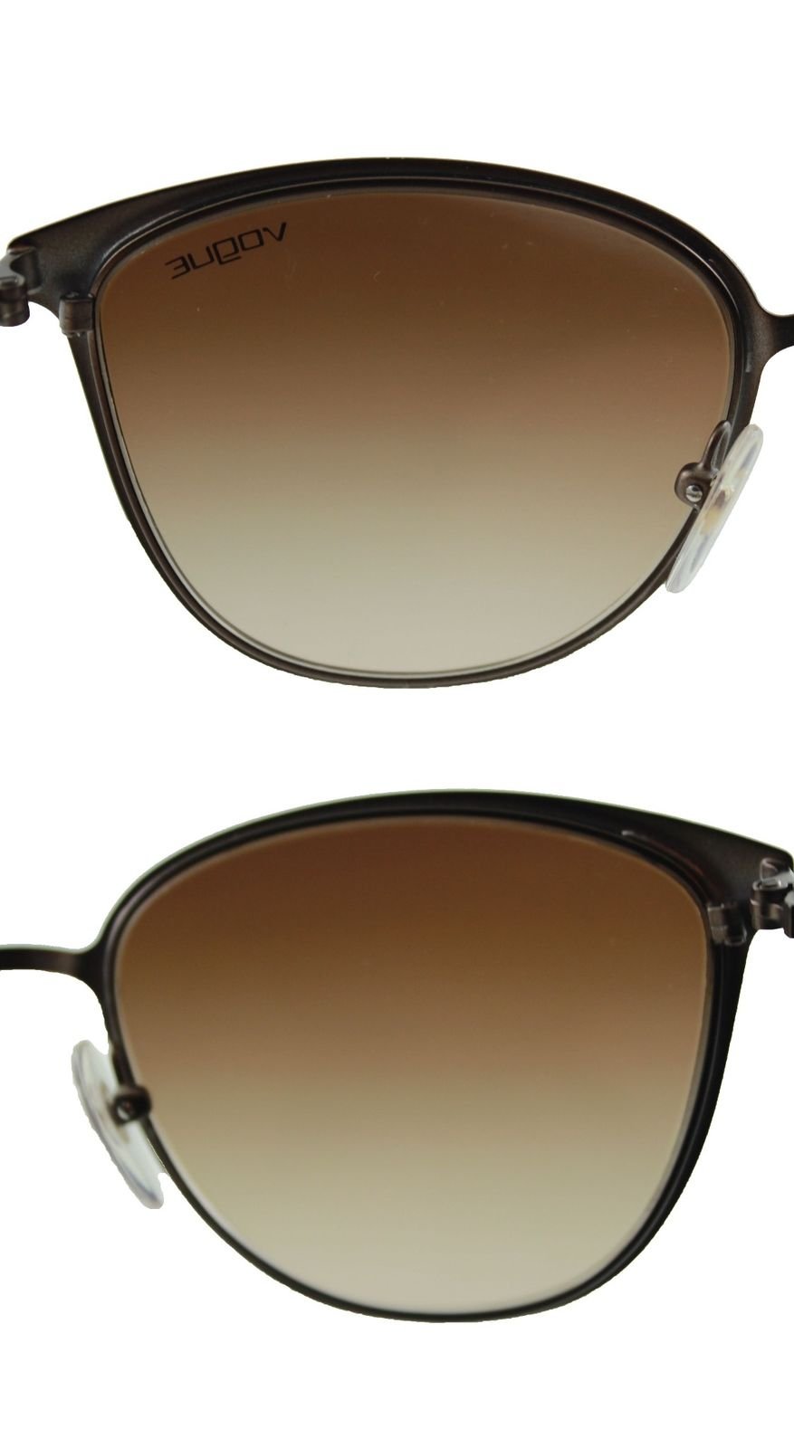 Vogue VO 4002S Cateye Sunglasses Dark Matte Brown Frame Brown