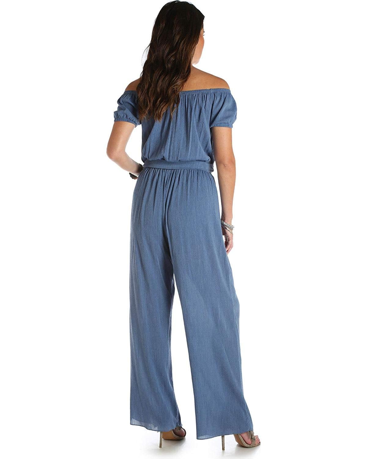 Wrangler Women's Blue Denim Wide Leg Jumpsuit - Lw6812b | eBay