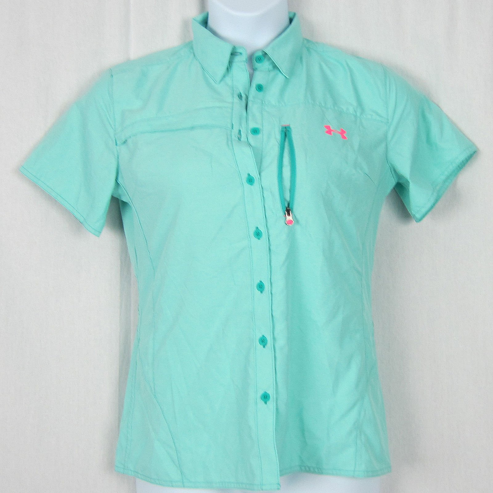 NWT Under Armour Offshore Semi Fitted Button Down Fishing Shirt Green