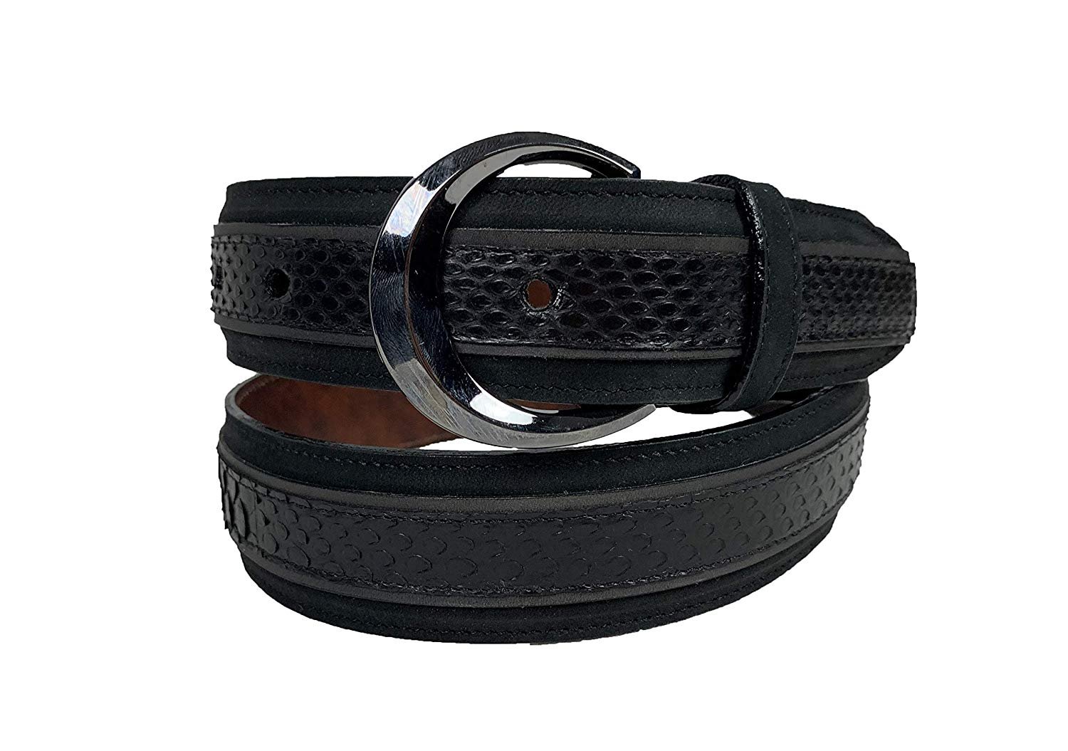 Cuadra Men&#39;s Genuine Python Belly Leather Belt, Black, 36 | eBay