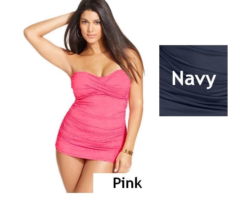 plus size strapless swimdress