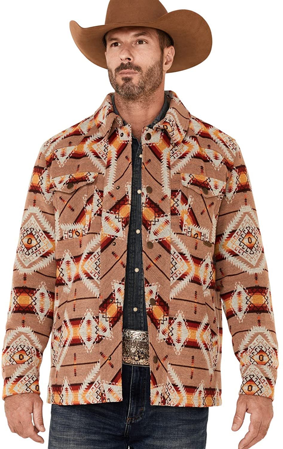 Pre-owned Powder River Outfitters Men's Southwestern Print Commander ...