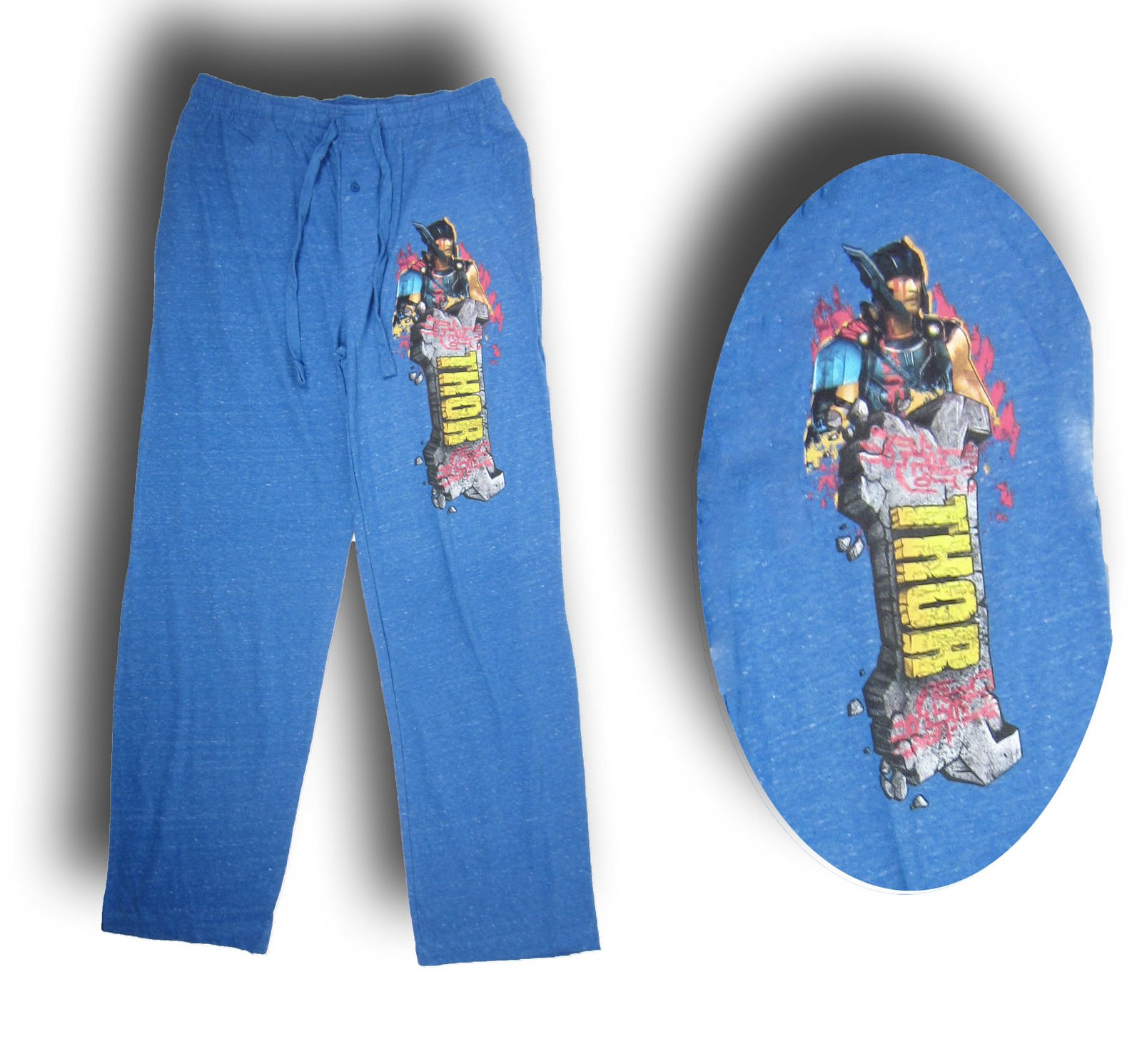 Mens Womens NEW Marvel's Heather Blue Thor Pajama Lounge Pants Size M-XL |  eBay