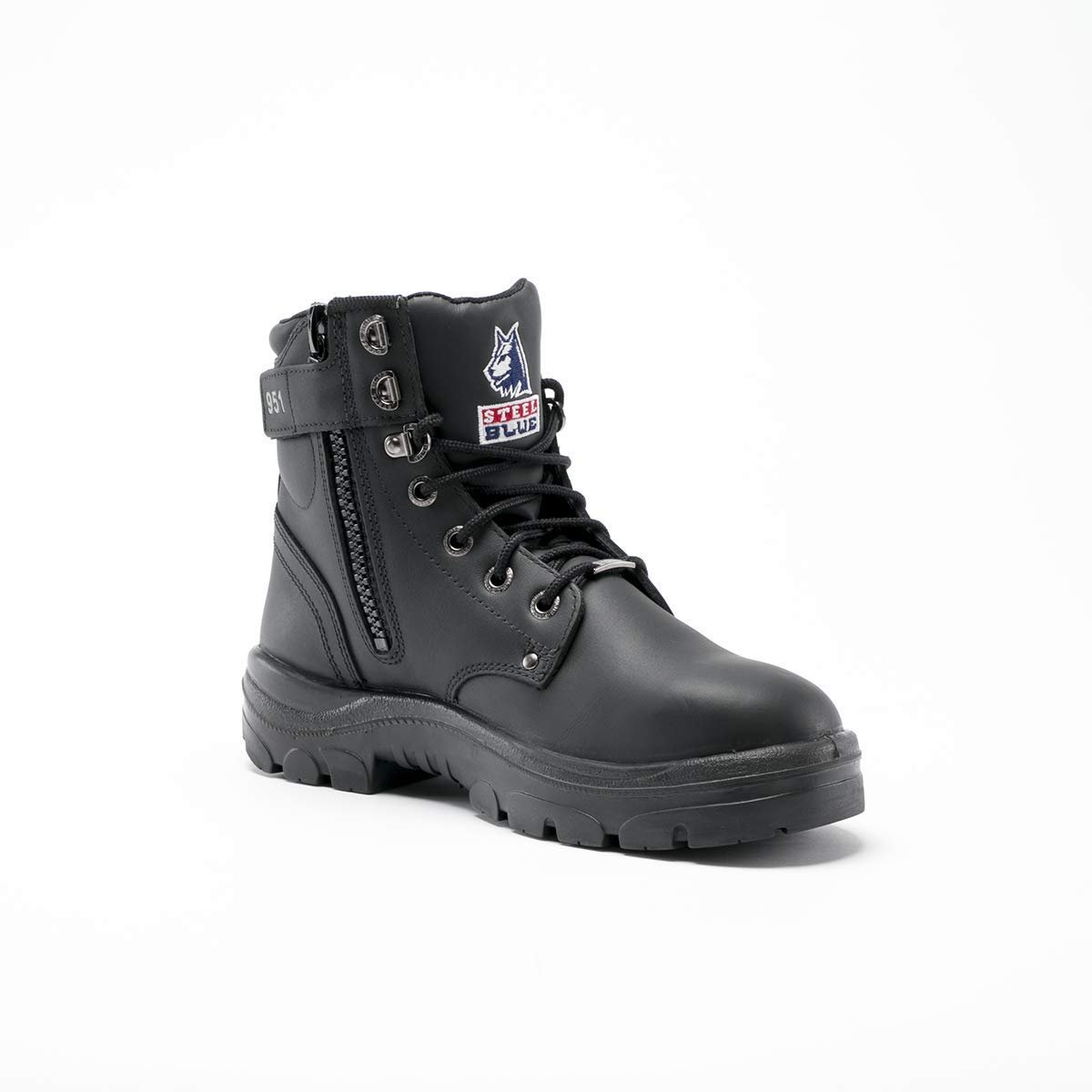 Steel Blue Argyle Zip Steel Toe Boot, Black | eBay