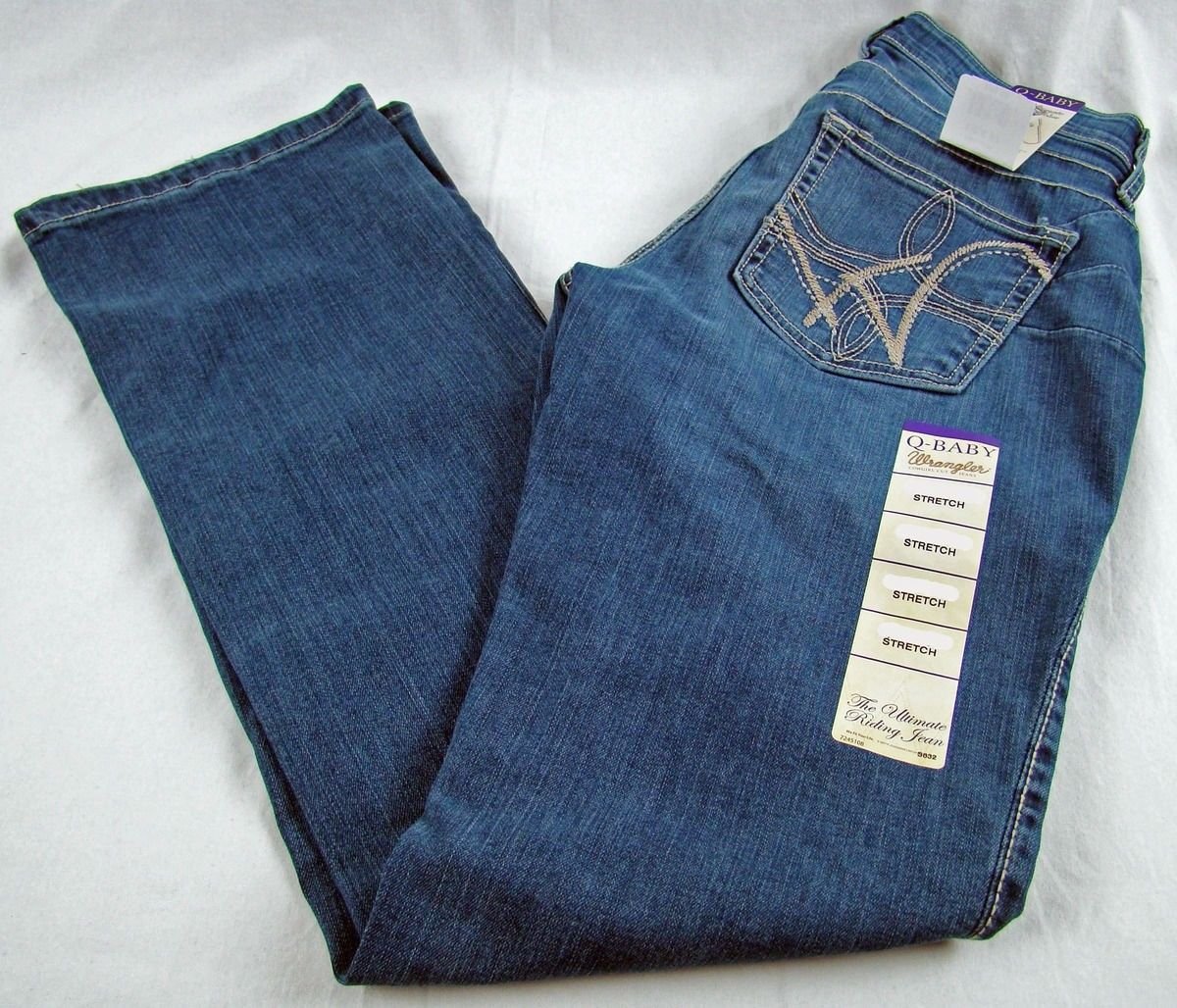Womens Wrangler Q-Baby Mid Rise Boot Cut Tuff Buck Jeans WRQ20TB Choose Size