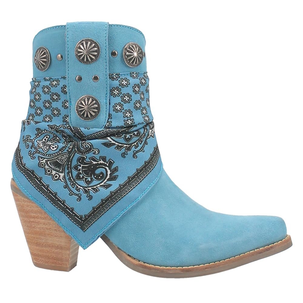 Dingo Women's Bandida Paisley Studded Round Toe Ankle Western Boots - Picture 15 of 16