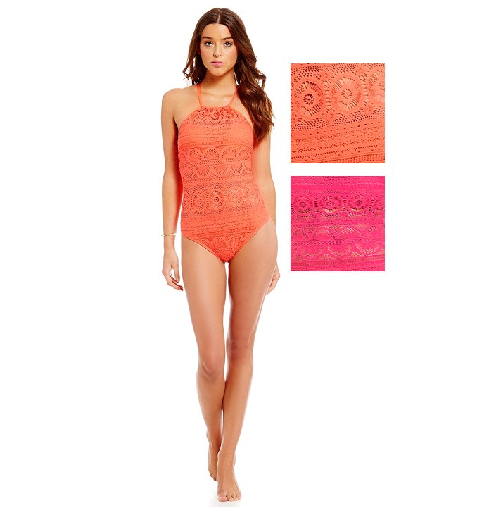kenneth cole red one piece swimsuit