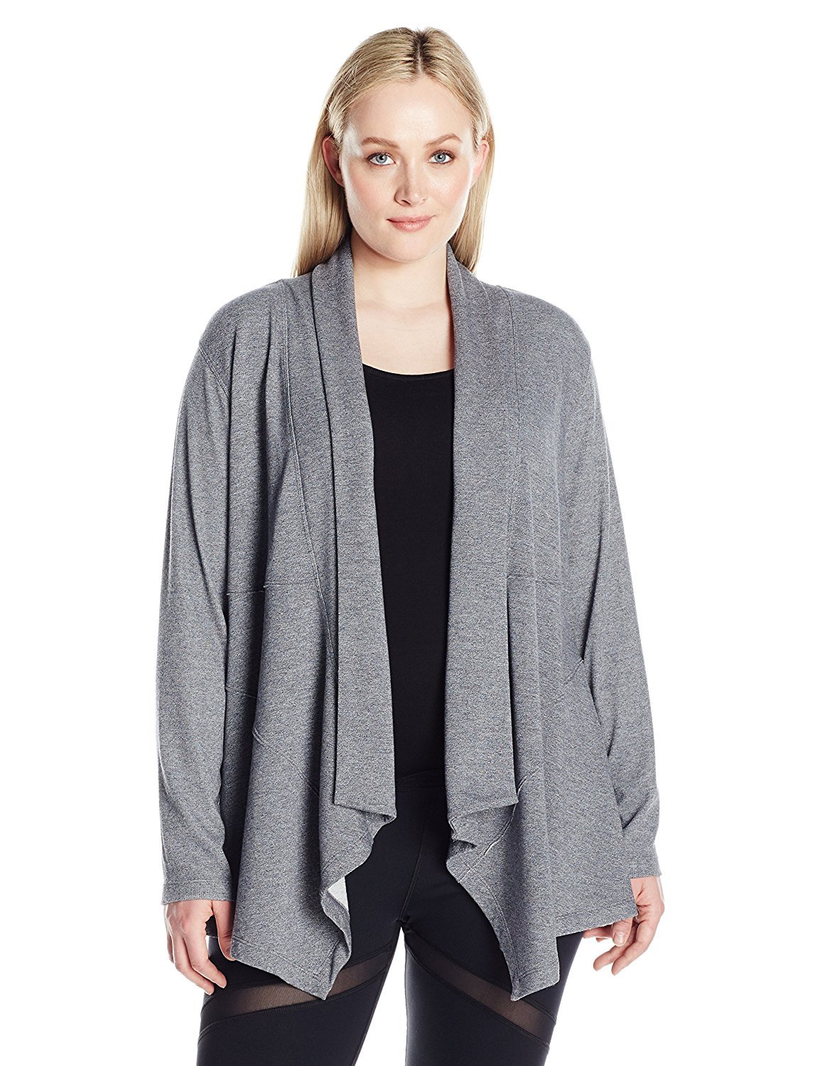 opmerking zoom directory Calvin Klein Performance Women's Plus Size Drape Front Cardigan with Rib  Sleeves | eBay