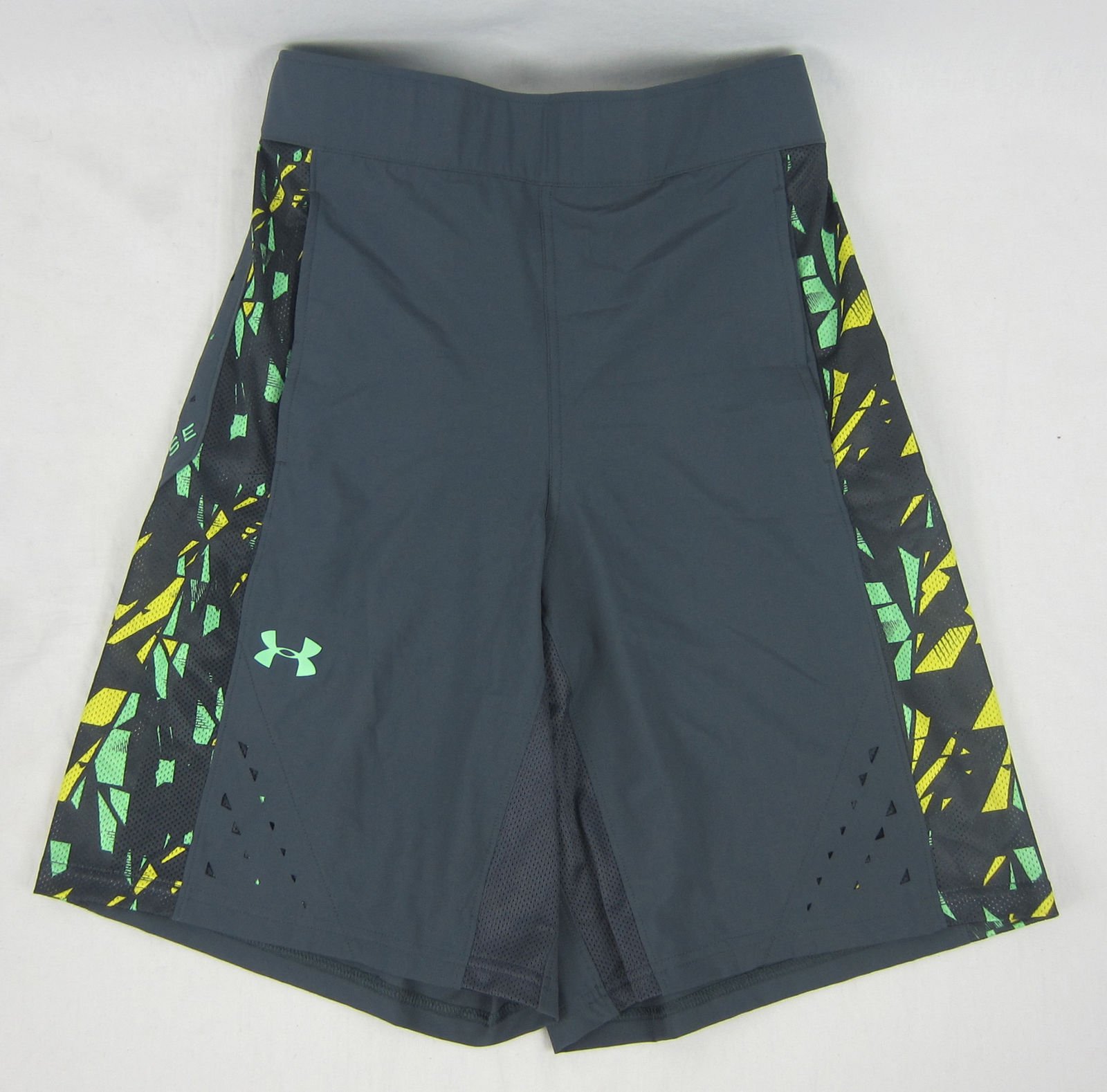 NWT Under Armour Men's Loose Fit Lacrosse Shorts Gray/Green/Yellow Size ...