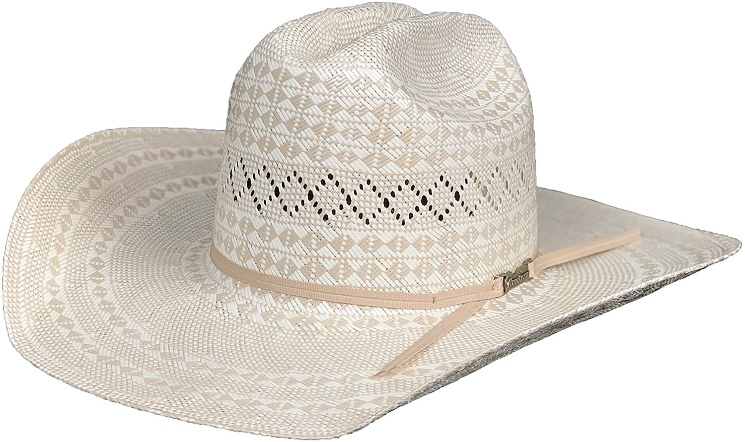 American Hat Co. 6400 Two-Tone Diamond Weave Straw Cowboy