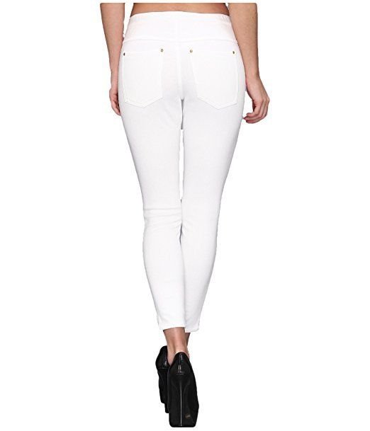 NEW HUE Women's White Original Jeans Skimmer Legging Pull-on Denim ...