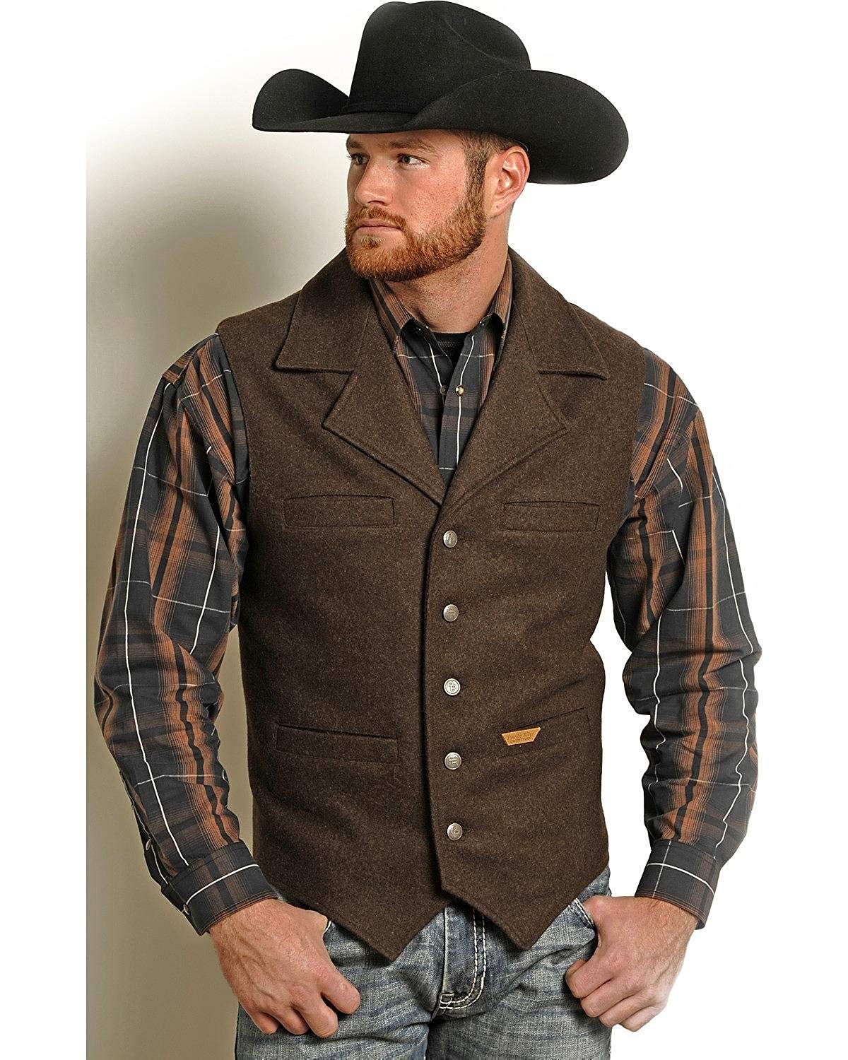 Powder River Outfitters Men's Wool Montana Vest - 98-1176-Brn | eBay