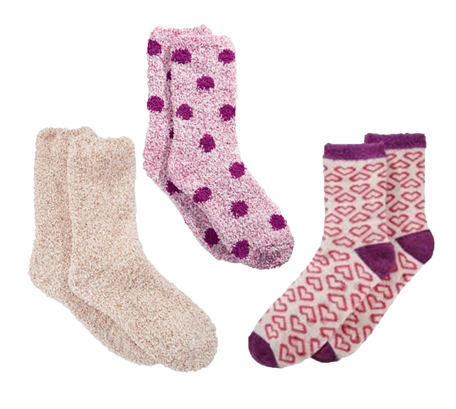 Charter Club Womens Super Soft Fluffy Socks 3 Pairs 3 Designs/Color Lot ...
