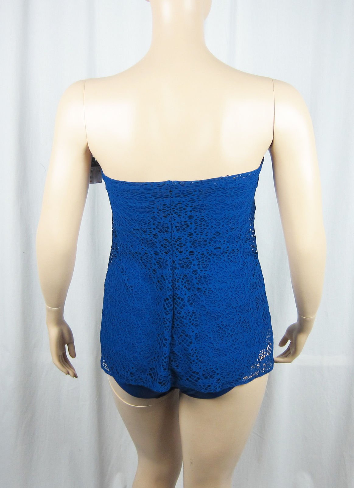 New Ralph Lauren Crochet Flyaway One Piece Halter Swimsuit Ocean Blue Size 4 14 Ebay