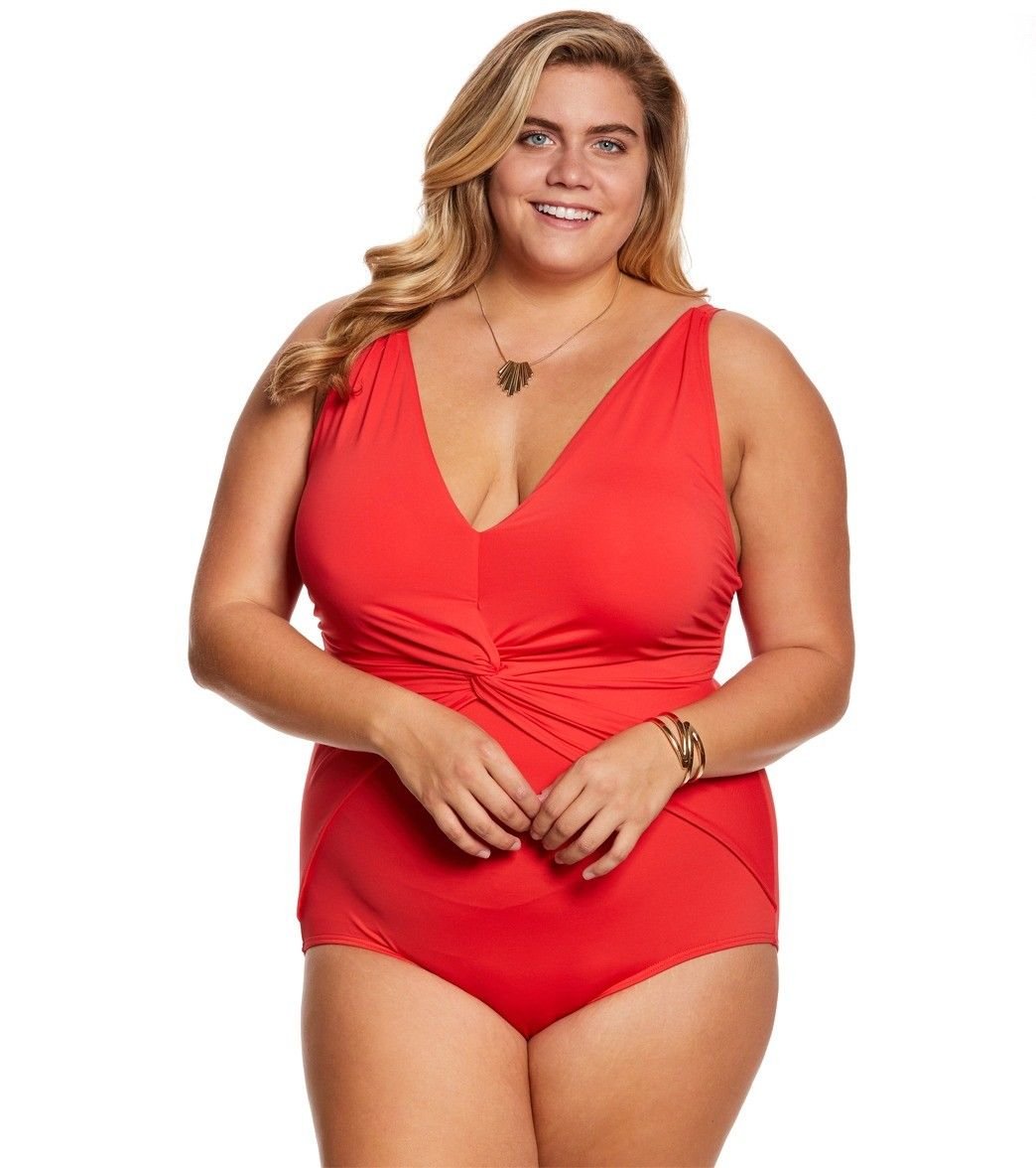 coral plus size swimsuit