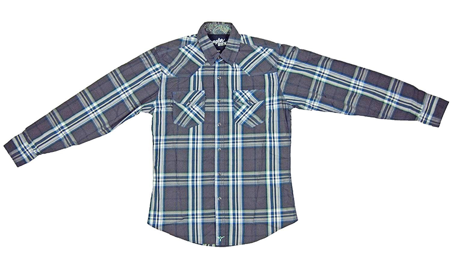 Wrangler Mens Twenty X Western Plaid Long Sleeve Shirt | eBay