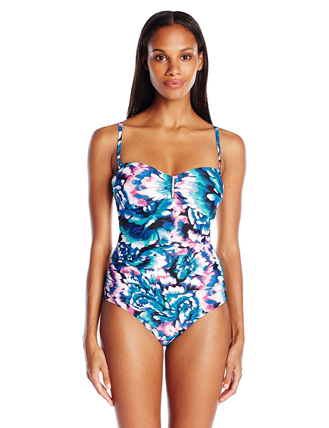 calvin klein bandeau one piece swimsuit