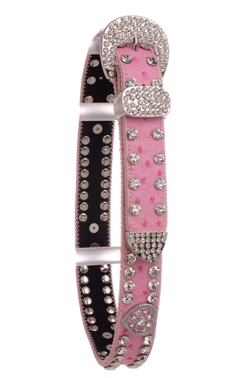 Nomad Creek Heart Concho Rhinestone Studded Leather Kids Belt - Picture 6 of 6