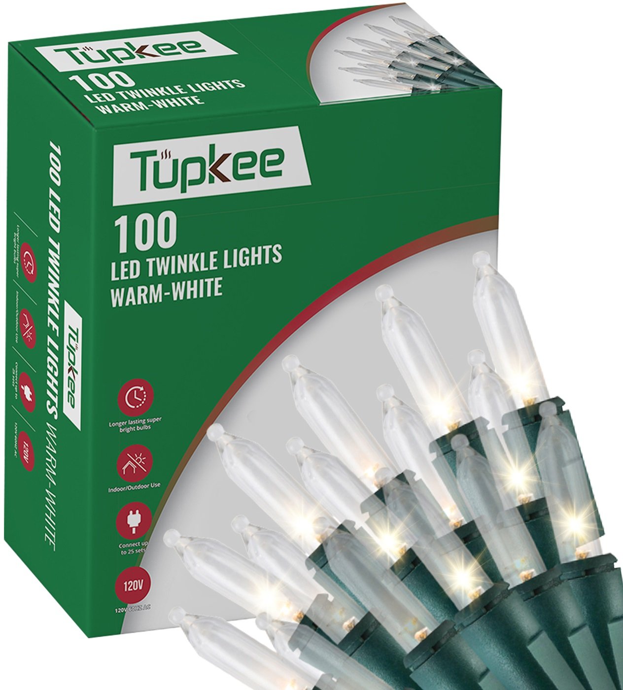 Christmas LED Random Twinkle Lights - 100 LED Bulbs - 16 of 100 Lights Twinkle